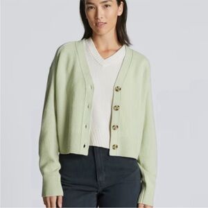 NWT EVERLANE The Cashmere Cardigan Seafoam pastel green